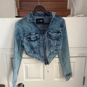 Fashion Nova Distressed Blue Denim Jacket